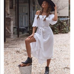 Coven & Co White Milkmaid Dress